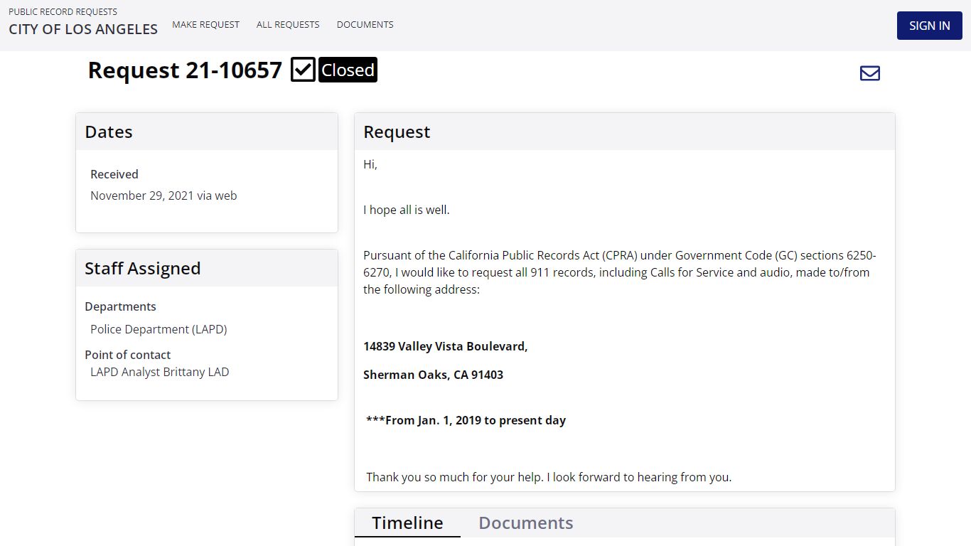 Request 21-10657 - NextRequest - Modern FOIA & Public ...